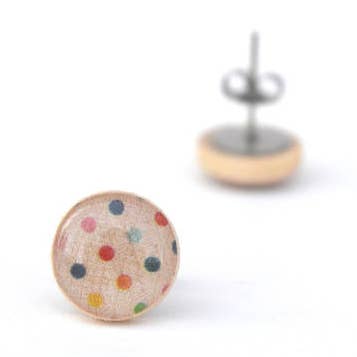 Rainbow Polka Dot Stud Øreringe for engroshandel hos Starlight Woods