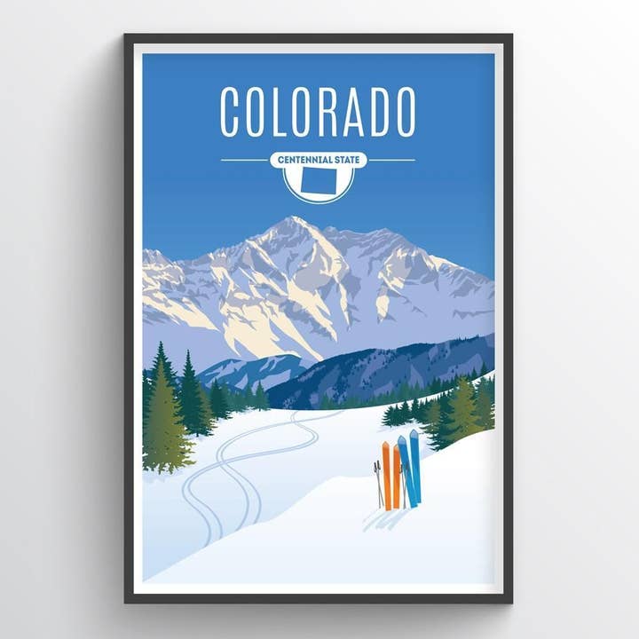 Colorado State Illustration Print for wholesale by Point Two Design Group