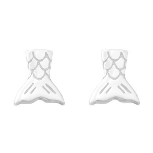 Silberne Nixe-Schwanz-Ohrstecker für den Großhandel von Nautical Wheeler Jewelry
