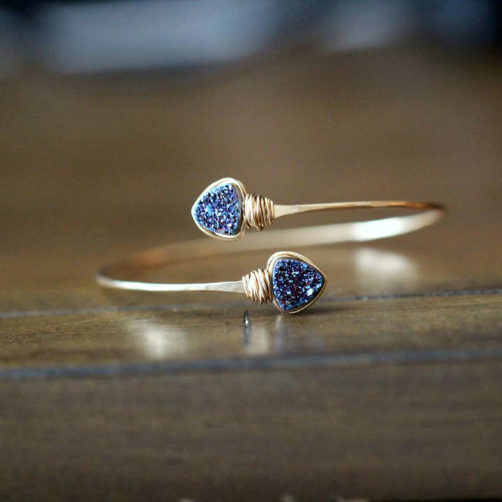 Druzy Wrap Bracelet - Cobalt for wholesale by Saressa Designs