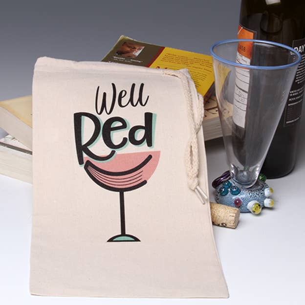 Well Red Wine Tote Bag for wholesale by Liane Fried Studio