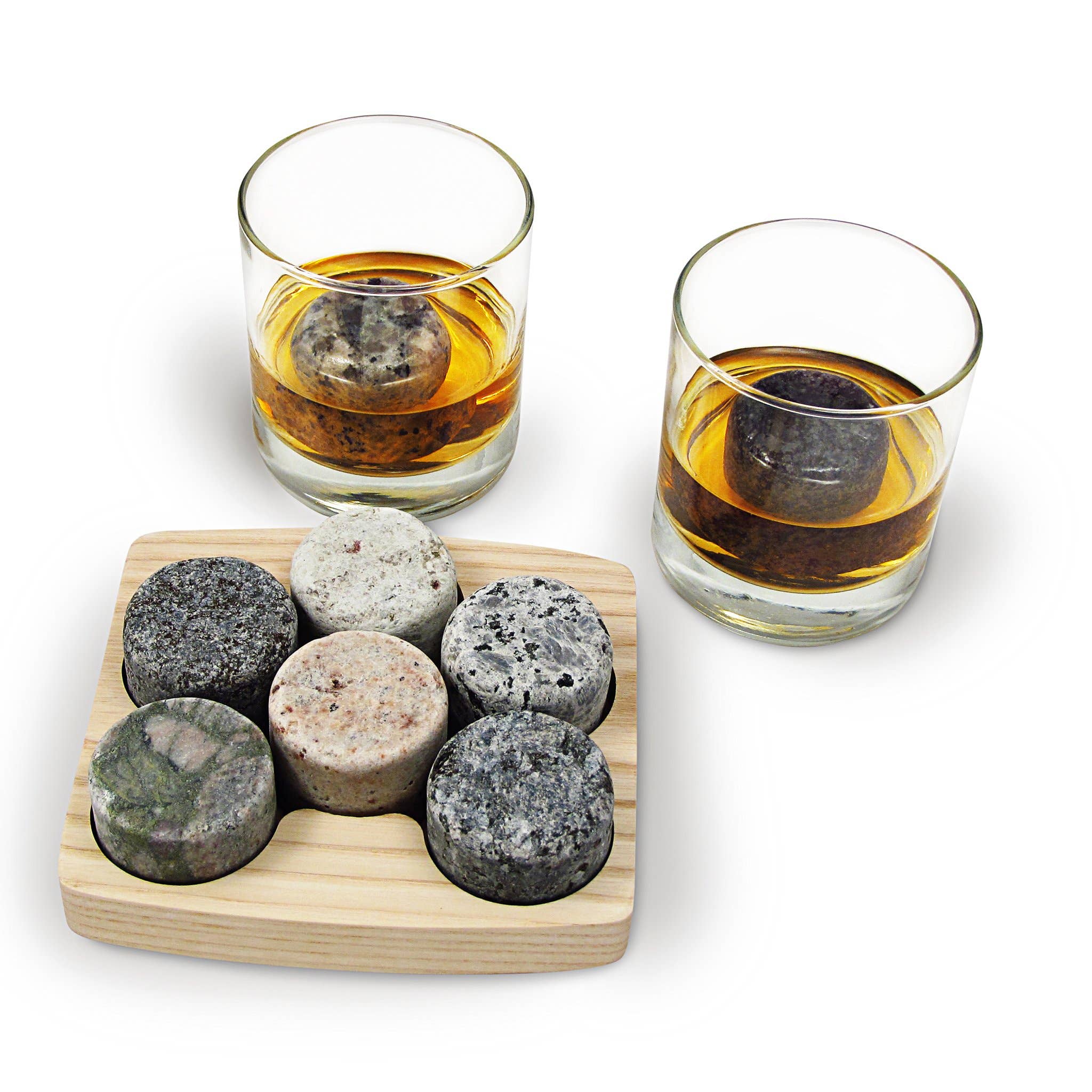Sea Stones - Wholesale Drink Chilling Cubes - On The Rocks Chillers Set Granite Hardwood Ash & Glass4