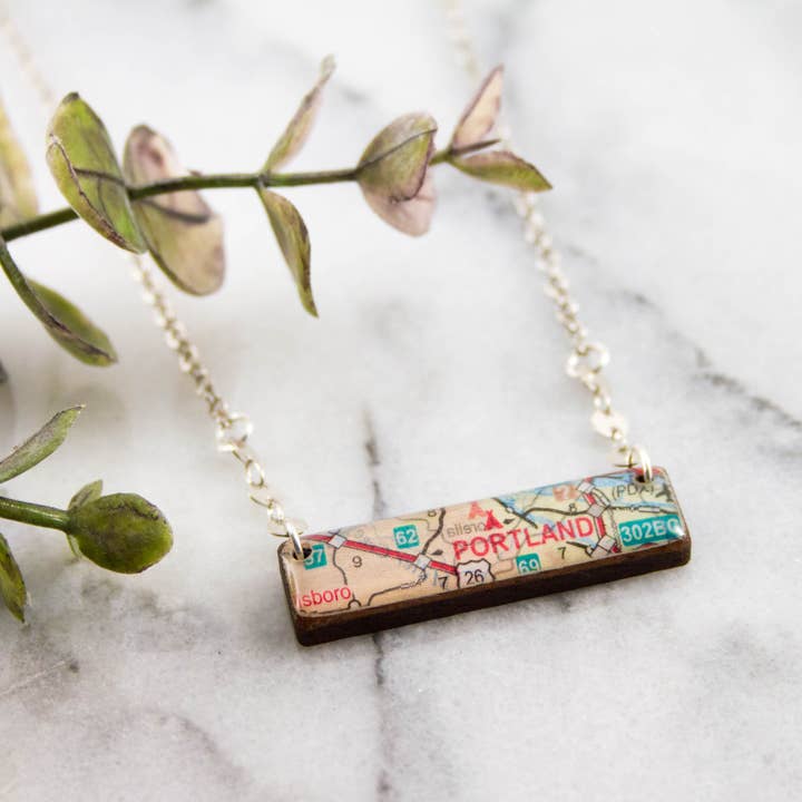 No Man's Land - Wholesale Pendant/Charm Necklace - My Hometown Custom Vintage Map Necklace.