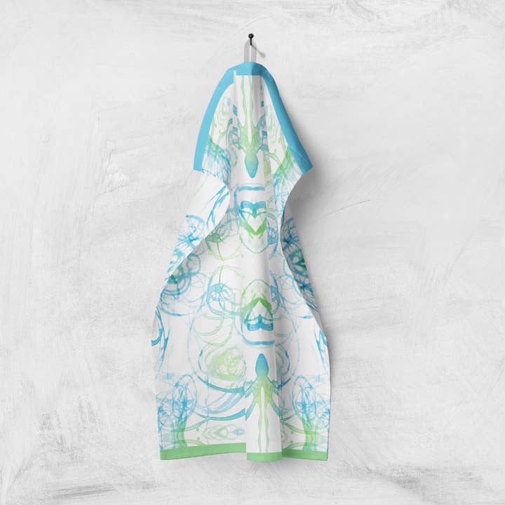 St. Maarten Blue And Green Tea-Towel for wholesale by Housse Studio