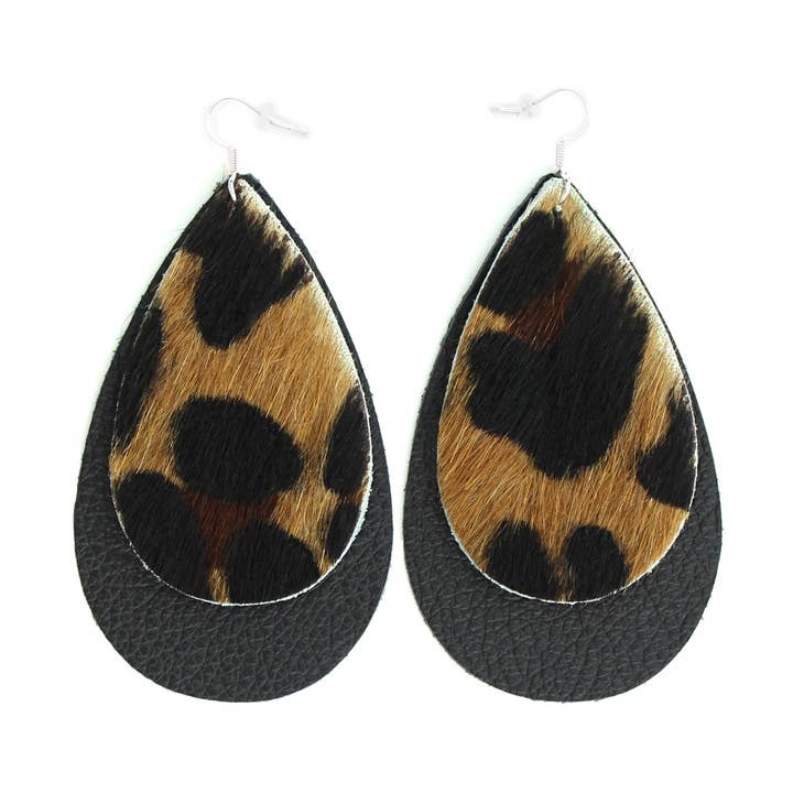 Medium - The Double Drop Leather Earrings for wholesale by OneWild