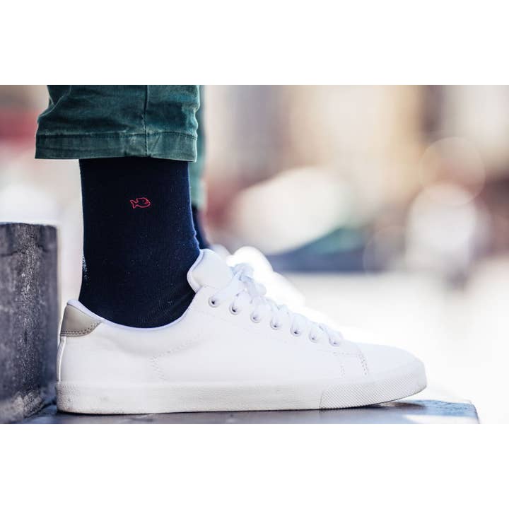 BILLYBELT – wholesale Strumpor - Herr – Solida strumpor i kammad bomull - Marinblå2