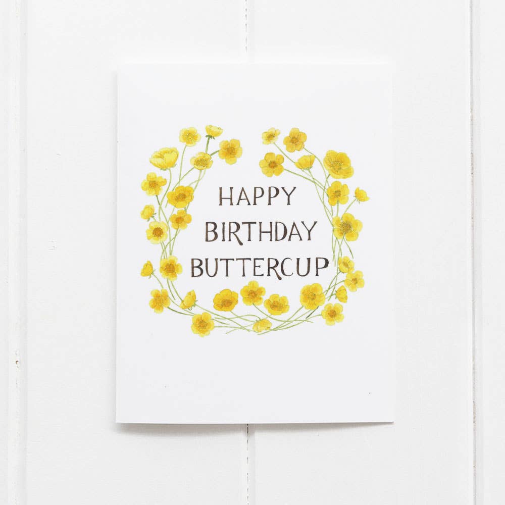 Yardia - Vente Cartes d'anniversaire - Carte d'anniversaire Buttercup - Carte de vœux à l'aquarelle1