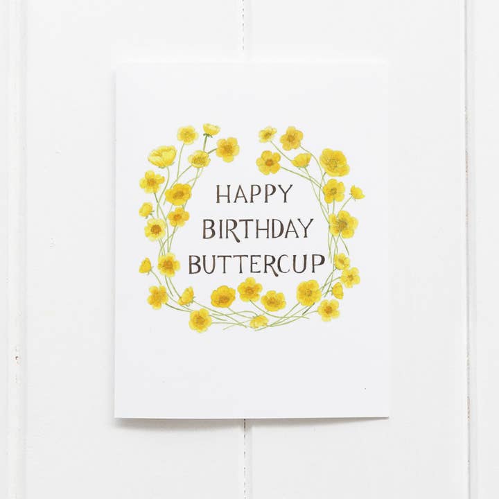Yardia - Vente Cartes d'anniversaire - Carte d'anniversaire Buttercup - Carte de vœux à l'aquarelle1