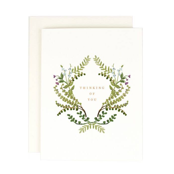 Cartão de Cumprimentos com Folha "A Pensar em Ti" por atacado de Amy Heitman