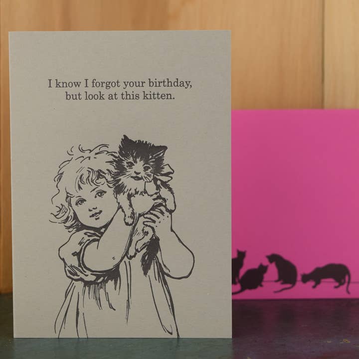 Kitten Birthday Card for wholesale by Oddball Press LLC