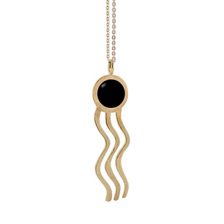 Collier Wiggle avec Onyx Noir pour la vente par Therese Kuempel Jewelry