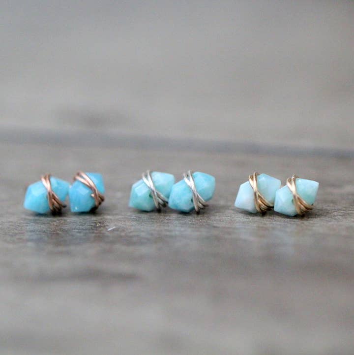 Saressa Designs - Wholesale Stud/Post Earrings - Pike Studs - Larimar0