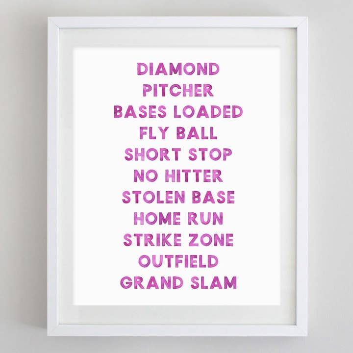 Softball Watercolor Print for wholesale by Carly Rae Studio