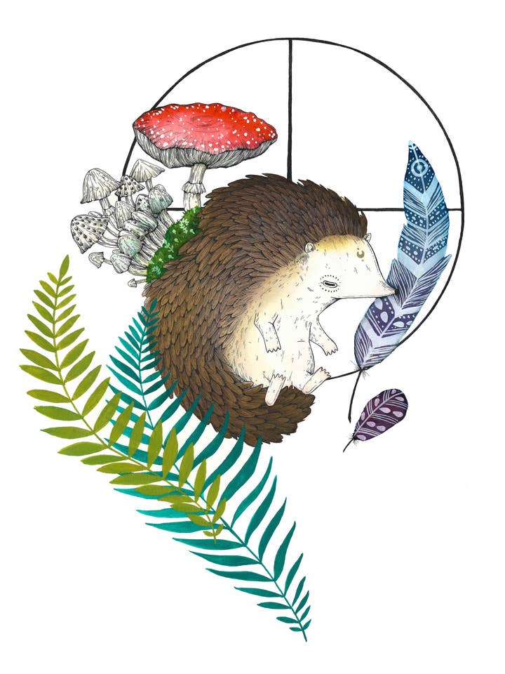 11" x 14" The Hedgehog Oracle Print for wholesale by Marika Paz Illustration