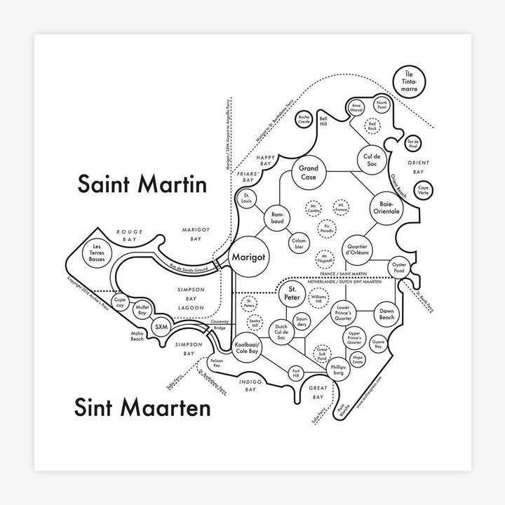 Impresión de mapa de San Martín para venta al por mayor de Archie's Press