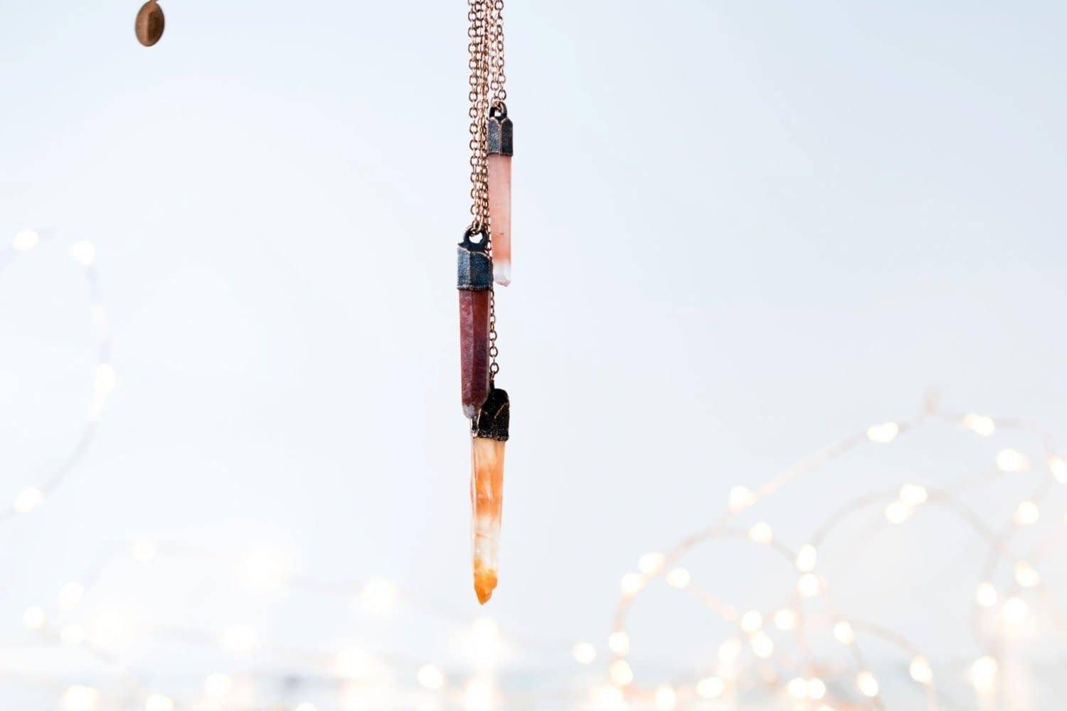 HAWKHOUSE - Wholesale Pendant/Charm Necklace - 18" Copper Red Quartz Crystal Necklace0