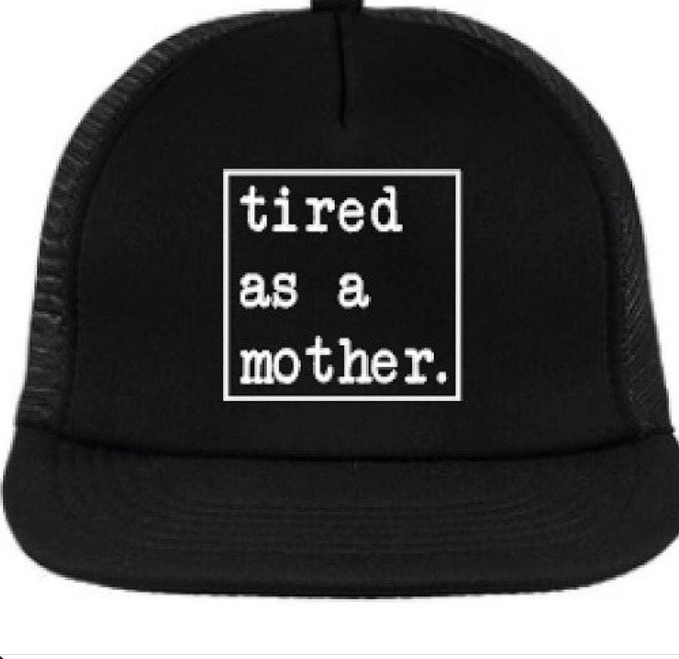 spillthebeansetc - Wholesale Trucker Hat - Women's - The Og Tired as a Mother Squared Trucker Hat Cap Snapback0