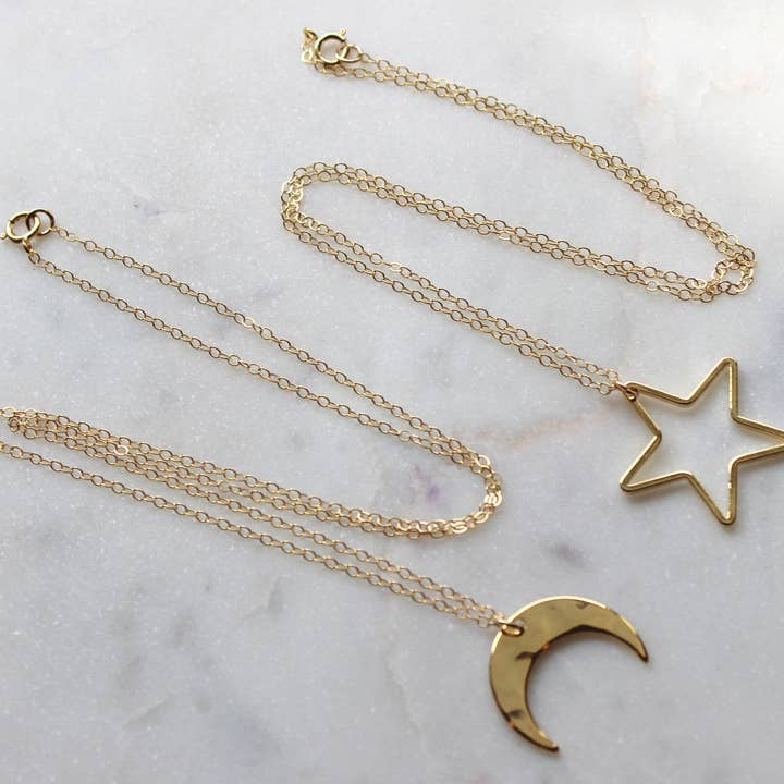 Collier lune, collier étoile pour la vente par Laalee Jewelry