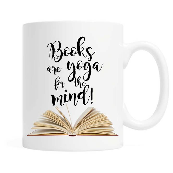 Books Are Yoga For The Mind Coffee or Tea Mug for wholesale by Fly Paper Products