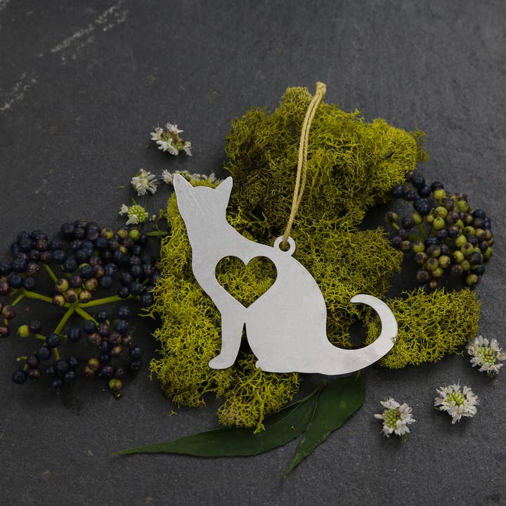 Iron Maid Art – wholesale Ornament – Cat Pet Kitten Metal Holiday Gift Christmas Ornament