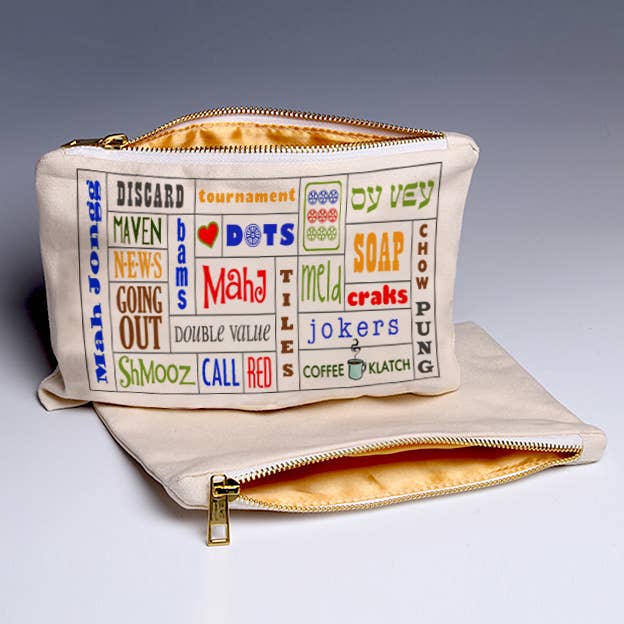 Mah Jongg Words Pouch - Large for wholesale by Liane Fried Studio