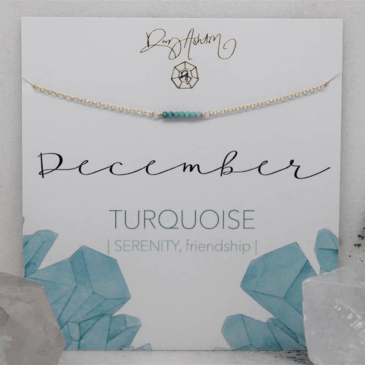 Collier Barre Turquoise - Décembre pour la vente par Rory Ashton Jewelry