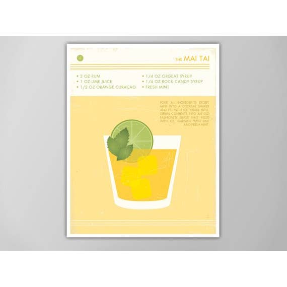 The National Anthem - Wholesale Art Print - 5” x 7” Mai Tai Cocktail Art Print