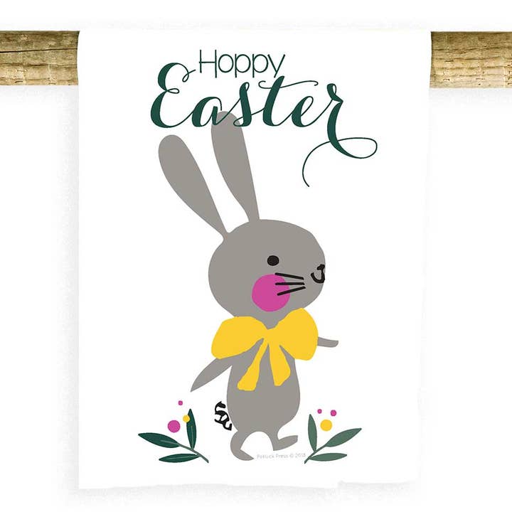 Hoppy påsk grå kanin Handduk för wholesale av Potluck Press