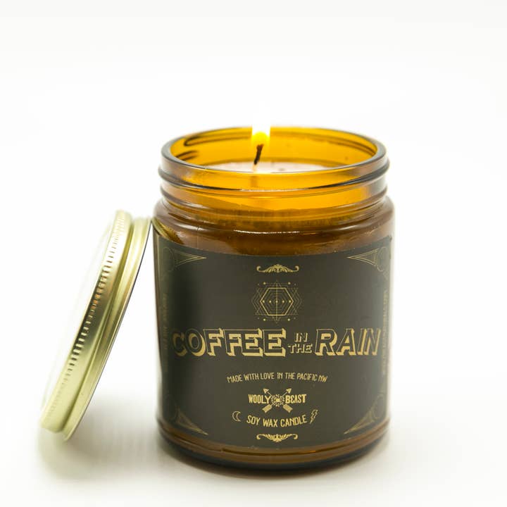 Vela de soja de caramelo y café | Café bajo la lluvia para venta al por mayor de Wooly Beast Naturals