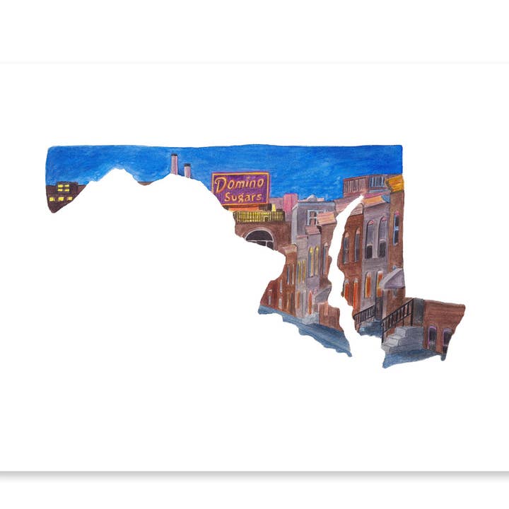 Domino Sugars Baltimore Maryland Charm City Art Print for wholesale by Rachel Alvarez Art