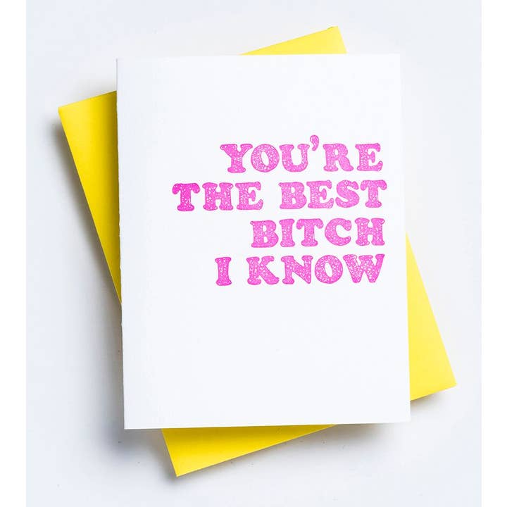 Richie Designs - Wholesale Friendship Card - Best Bitch Card - Bestfriend greeting card