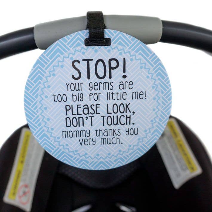 Three Little Tots - Wholesale Stroller Cover/Accessory - Baby - Blue Mommy No Touching and Stroller Tag2