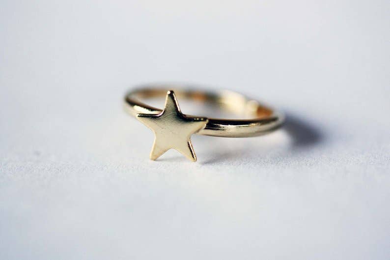 Diament Jewelry - Wholesale Band/Stacked Ring - Gold Star Ring