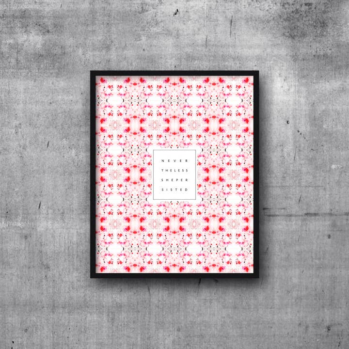 pixelimpress - Wholesale Art Print - Art Print Nevertheless She Persisted Coral Tiled Marble2