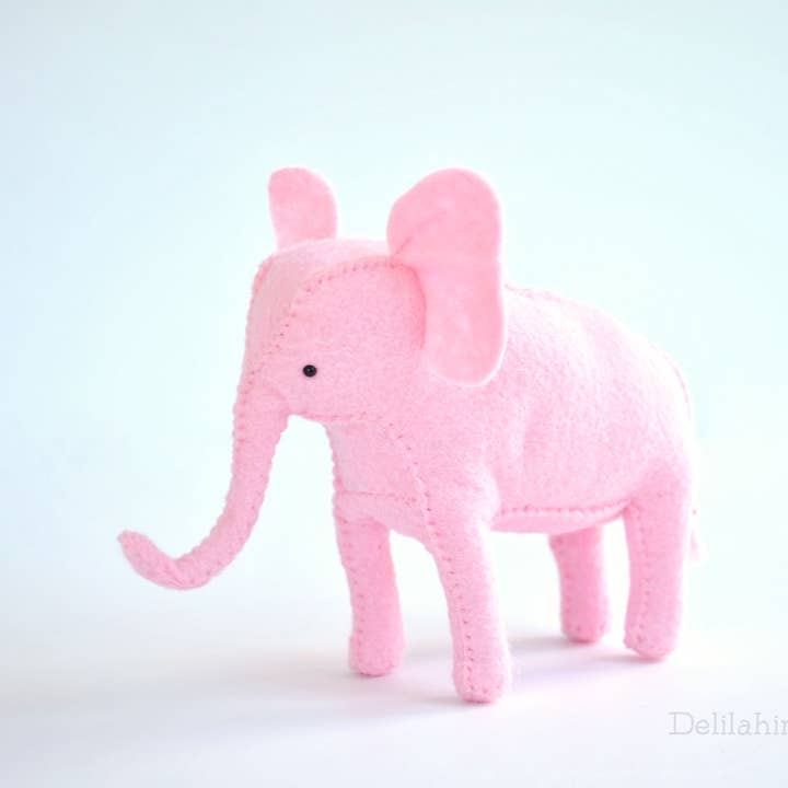 DelilahIris Designs - Wholesale DIY Craft Kit - **STORE DISPLAY MODEL** For DIY Felt Pink Elephant Kit2