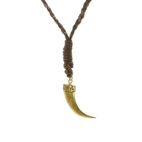 Grote klauw op gevlochten hertenleer voor wholesale door Alkemie Jewelry