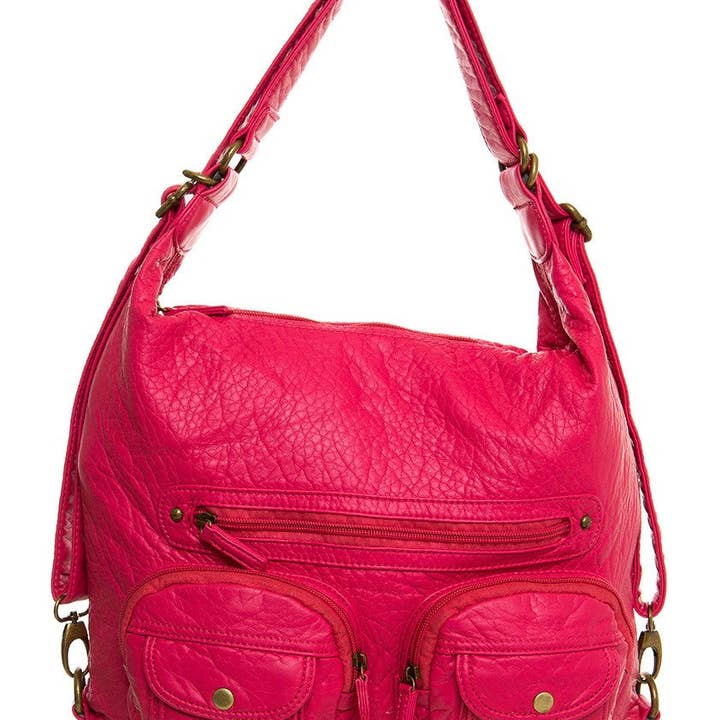 AMPERE CREATIONS - Wholesale Backpack - Women's - Convertible Soft Vegan Leather 3 in 1 Crossbody Backpack Bag16