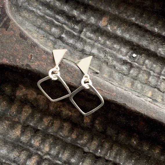 Triangle and Square Stud Earrings for wholesale by SORA DESIGNS