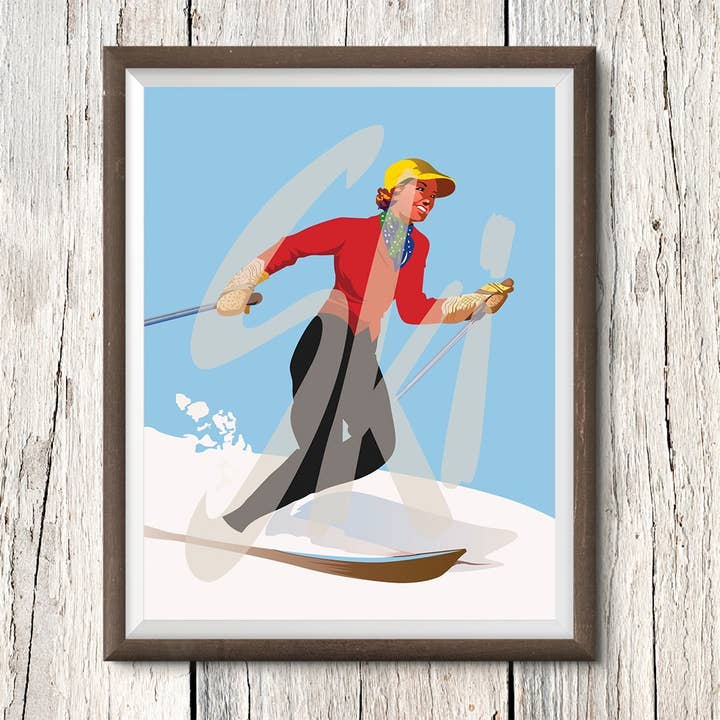Fridgedoor - Wholesale Art Print - 11'' x 14'' Ski Exhilarating Skier Print