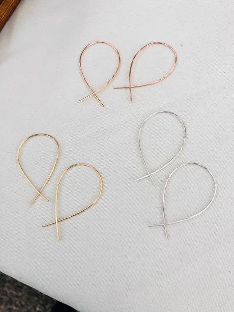 Perelle Ribbon Earrings for wholesale by La Soucique Studio Metalsmithing