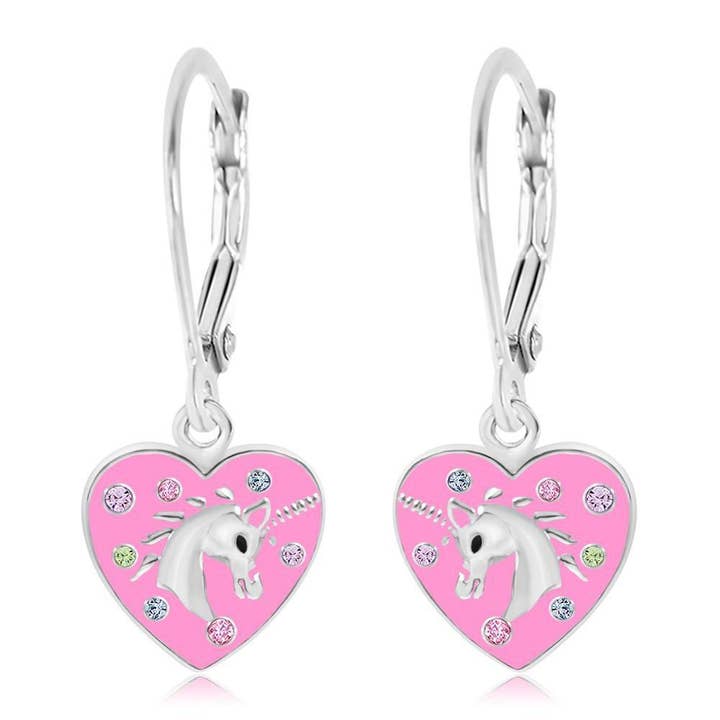 Boucles d'oreilles licorne hypoallergéniques sûres pour enfants avec fermoirs dormeuses pour la vente par Chanteur