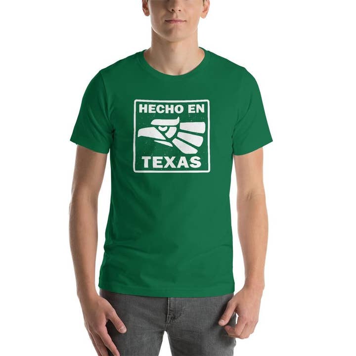 Green Hecho En Texas Shirt for wholesale by Diverscity Clothing Co.