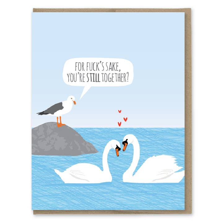 Still Together Swans Anniversary Card for wholesale by Modern Printed Matter