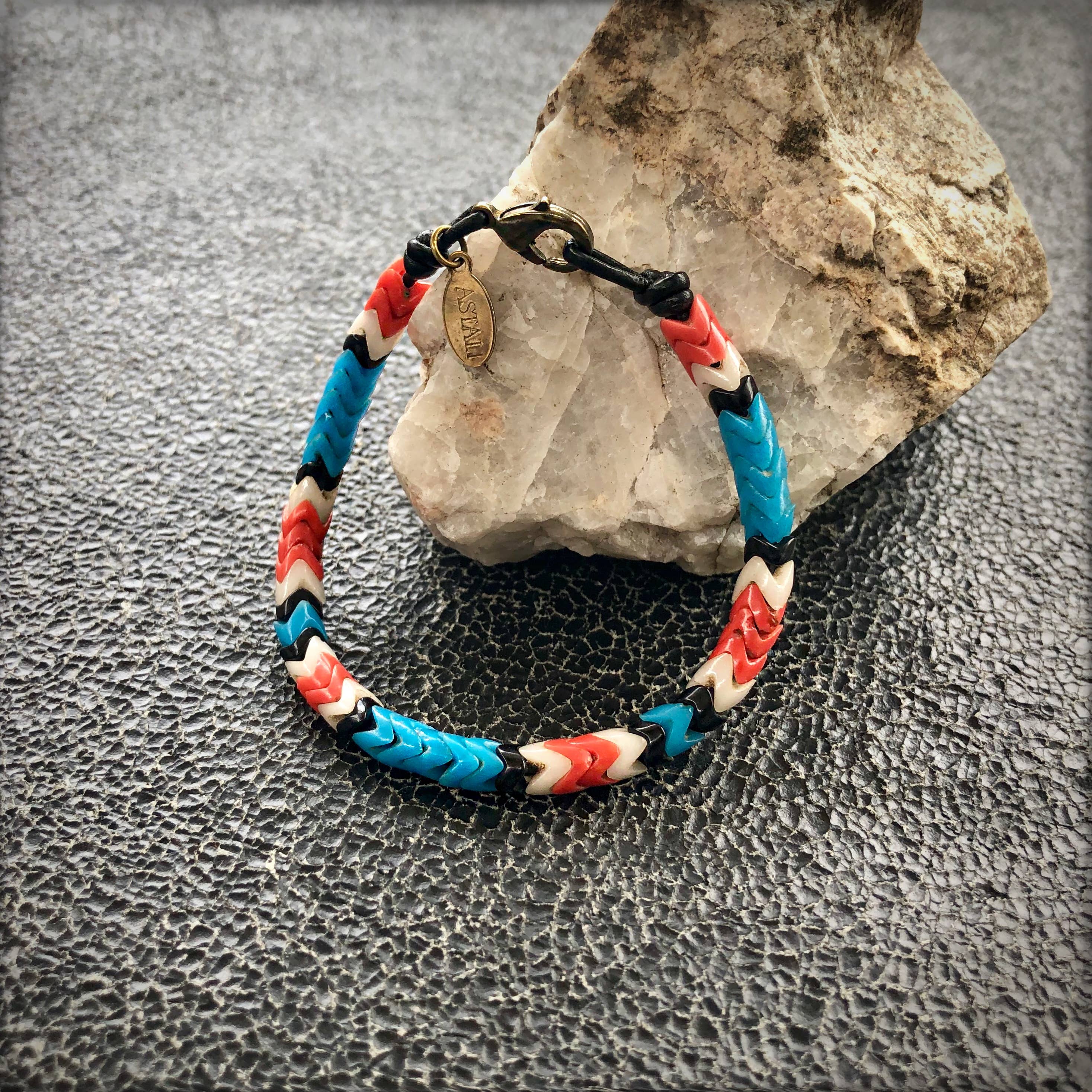 ASTALI - Vendita all'ingrosso Bracciale con perline - Bracciale in vetro Snake a perline Chevron modello Thunderbird5