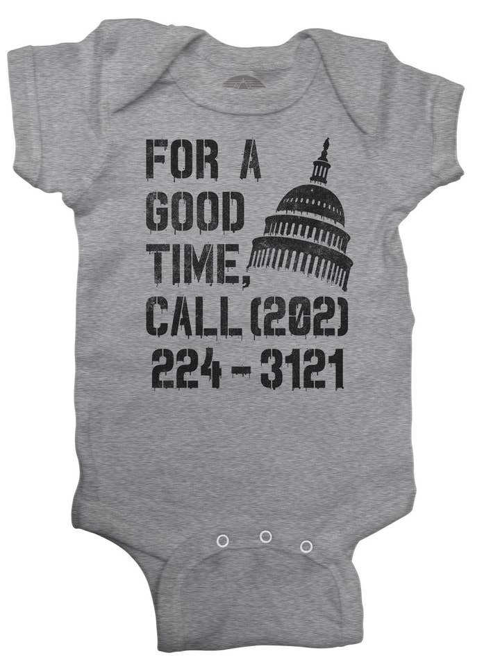 Body infantil For a Good Time Call Congress - ajuste unissex por atacado de Boredwalk