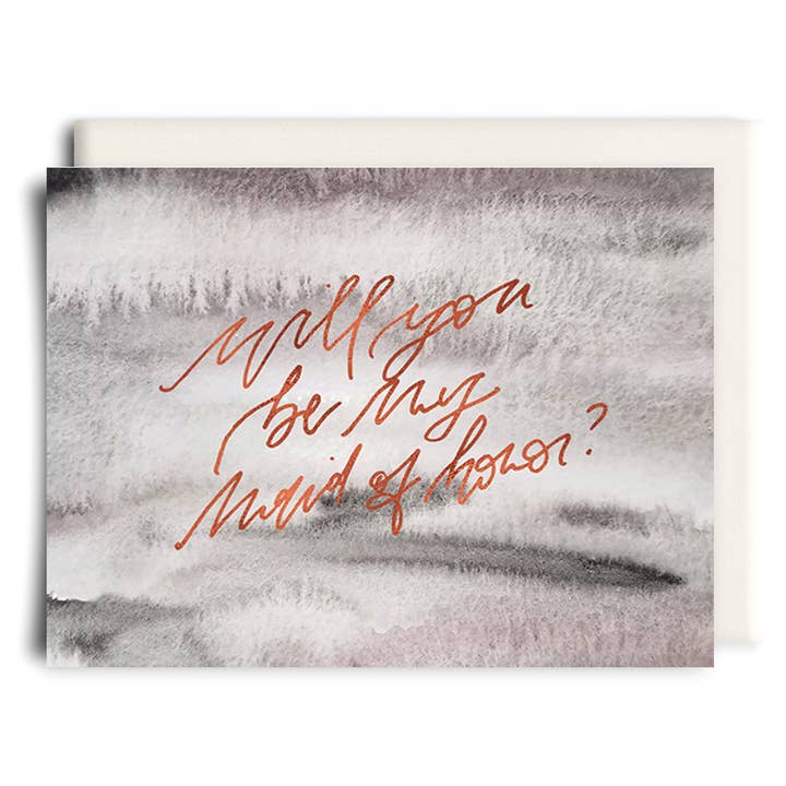 Be My Maid of Honor Copper | Wedding Greeting Card for wholesale by Inkwell Cards