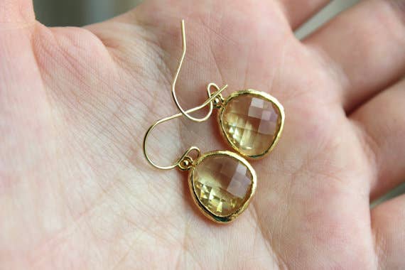Laalee Jewelry - Wholesale Dangle Earrings - Citrine Earrings Gold1