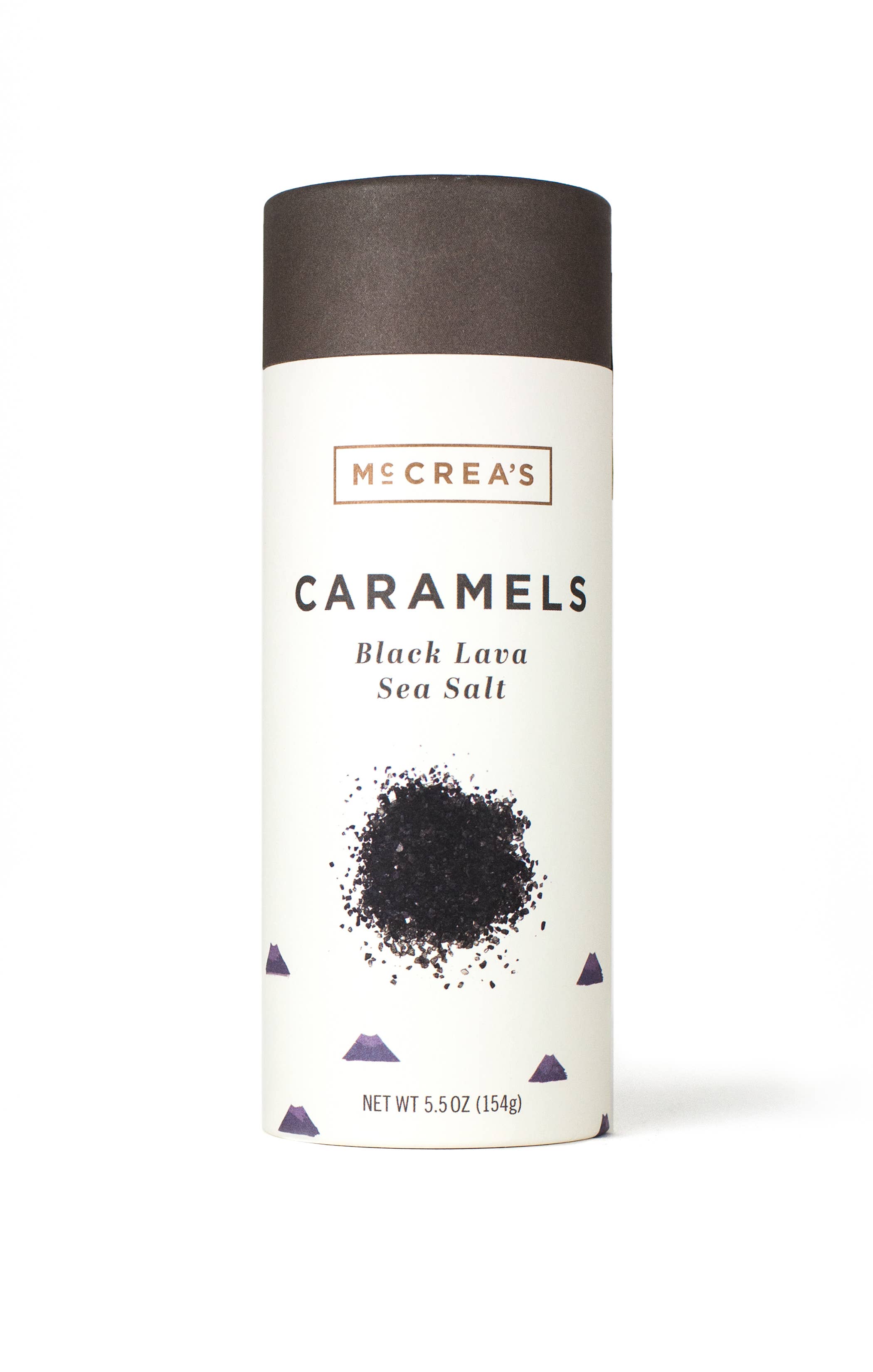 McCrea's Candies - Wholesale Caramel - Caramels Tall Tube - Black Lava Sea Salt (6 per case)1