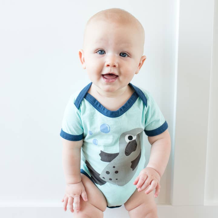 Manatee Baby Bodysuit for wholesale by Doodle Pants