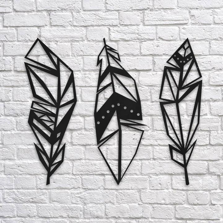 GeoFeathers - Metal Wall Decor for wholesale by Northshire Wall Art LLC
